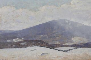 TATLOCK, Anne. Oil on Canvas. Winter Landscape.
