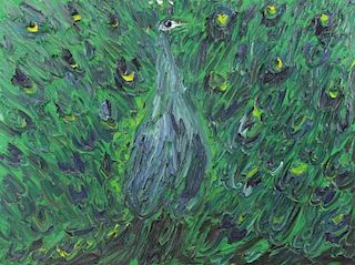 SLONEM, Hunt. Oil on Canvas. Peacock, 2015.
