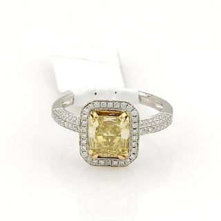 GIA CERTIFIED, 2.41 TCW RADIANT ENGAGEMENT RING