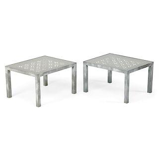 PAIR OF GRILLWORK LOW TABLES