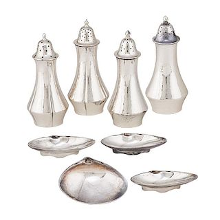 KALO STERLING SILVER CASTERS AND SALT CELLARS