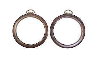 A Pair of Huanghuali Frames, Diameter 13 inches.