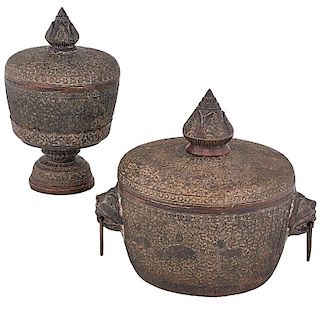 TWO THAI OFFERING BOWLS