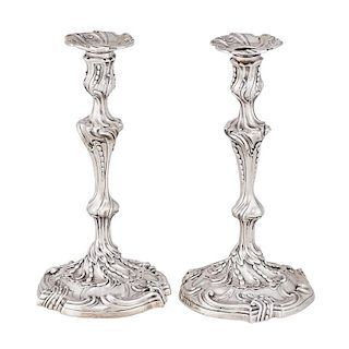 PAIR OF VICTORIAN SILVER CANDLESTICKS