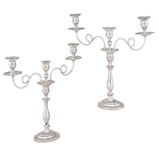 ENGLISH STERLING SILVER GEORGE I STYLE CANDELABRA