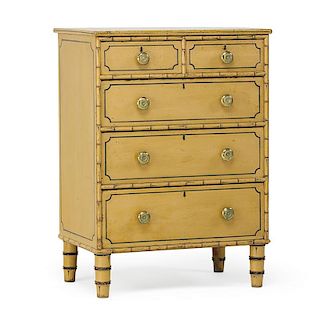 VICTORIAN FAUX BAMBOO PAINTED CHEST OF DRAWERS