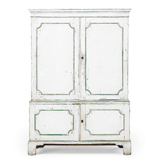 GEORGE III STYLE PAINTED LINEN PRESS