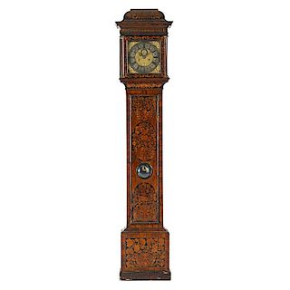 ENGLISH SEAWEED MARQUETRY TALL CASE CLOCK