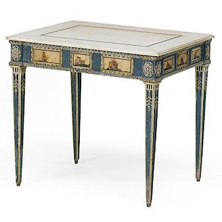 NEOCLASSICAL PIETRA DURA INLAID CONSOLE TABLE