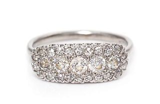 * An Edwardian Platinum and Diamond Ring, Tiffany & Co., 2.40 dwts.