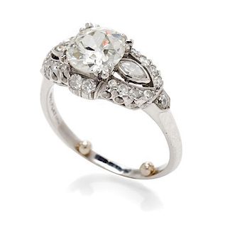 An Antique Platinum and Diamond Ring, 3.60 dwts.