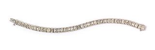 A Platinum and Diamond Line Bracelet, 27.80 dwts.