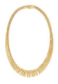 An 18 Karat Yellow Gold Fringe Necklace, Cerutti & Fare, Italian, 21.70 dwts.