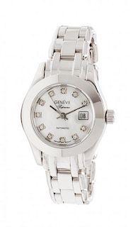 An 18 Karat White Gold Wristwatch, Geneve Supreme, 63.70 dwts.
