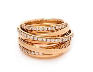 An 18 Karat Rose Gold and Diamond 'Allegra' Ring, de Grisogono, 17.00 dwts.