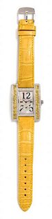 An 18 Karat White Gold, Yellow Sapphire and Diamond Ref. 026 Wristwatch, Guiseppe Artore,
