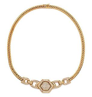 An 18 Karat Yellow Gold and Diamond Necklace, 27.80 dwts.