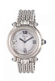 * A Stainless Steel and Diamond Ref.8236 'Happy Sport' Wristwatch, Chopard, 44.60 dwts.