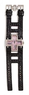 A Limited Edition 18 Karat White Gold and Diamond 'Follow Me' Wristwatch, Roger Dubuis,