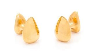 A Pair of 18 Karat Yellow Gold 'Almond' Cufflinks, Elsa Peretti for Tiffany & Co., 7.60 dwts.