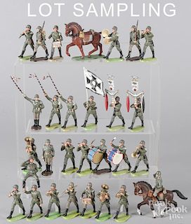 Large group of plastic Elastolin WWII figures