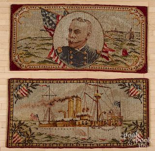 Pair of patriotic woven mats
