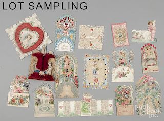 Large group of Victorian Valentine cards