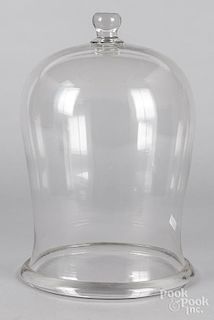 Large colorless glass bell jar