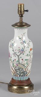 Chinese famille rose porcelain table lamp