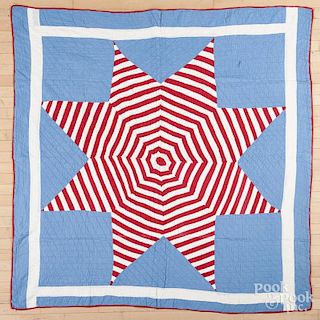 Red, white, and blue lone star quilt