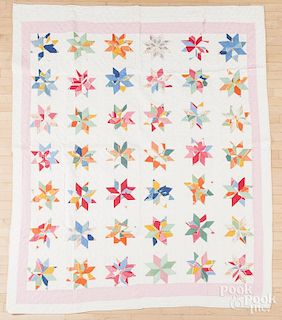 Pieced star quilt