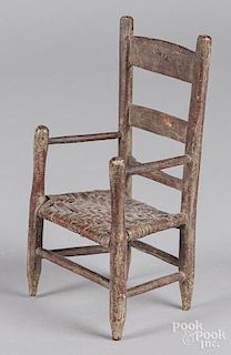 Painted dolls ladderback chair