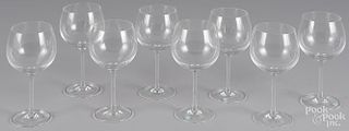 Set of eight Tiffany & Co. wine glasses.
