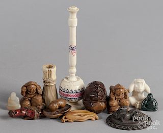 Group of assorted Japanese carvings