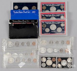 Nine U.S. Mint and Proof sets and a collection set