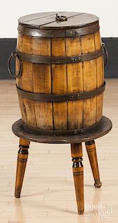 Two English oak barrel-form cooler