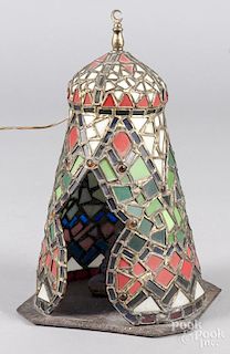 Arabesque leaded glass table lamp