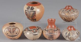 Six pieces of Hopi pottery