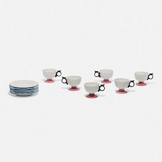 Alexander Girard, cups and dessert plates from La Fonda del Sol, set of six