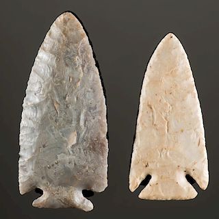 A Kaolin AND Flint Ridge Corner Notch Points, From the Collection of Jan Sorgenfrei, Ohio