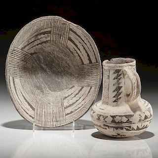 Mimbres Bowl AND Chaco Pottery Pitcher