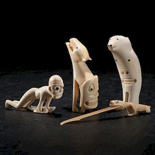 Greenlandic Inuit Carved Walrus Ivory Tupilaks
