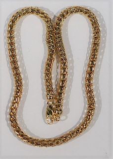 NO CREDIT CARDS FOR JEWELRY 14 karat gold woven necklace.  length 19 inches  25 grams  Credit card payments will not be acce.