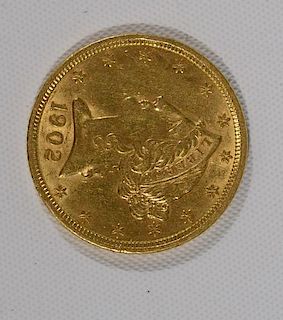 NO CREDIT CARDS FOR COINS  1902 $5 gold liberty.  Credit card payments will not be accepted for purchases on jewelry or coins