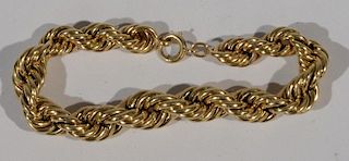 NO CREDIT CARDS FOR JEWELRY  14 karat gold bracelet.  length 8 inches  21 grams  Credit card payments will not be accepted f.