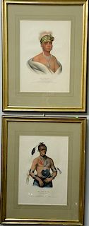Set of four hand colored lithographs of Indian Chiefs to include:  (1) Tah-Col-O-Quoit  published by FW Greenough, Philad  Dr