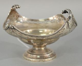 English silver compote. 
height 5 1/2 inches 
13.2 troy ounces 
Provenance: 
From the Estate of Faith K. Tiberio of Sherborn,