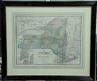 Three maps after John Calvin Smith, hand colored engravings on steel to include:  (1) Map of The State of New York  sight siz
