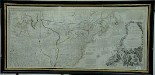 Eman Bowen Georg (1714-1767) map, to His Majesty and John Gibson, Engraver (1750-1792) An Accurate map of North America descr