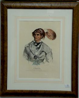 After Charles Bird King (1785-1862)  hand colored lithograph  Tah-Chee; A Cherokee Chief  by Thomas McKenney and James Hall <